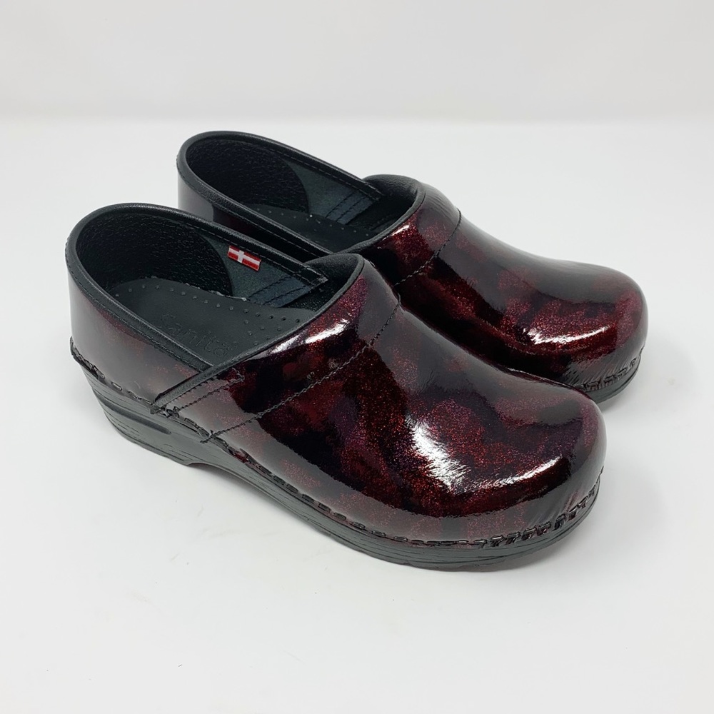 Sanita | Sparkle Patent Leather Professional Clogs